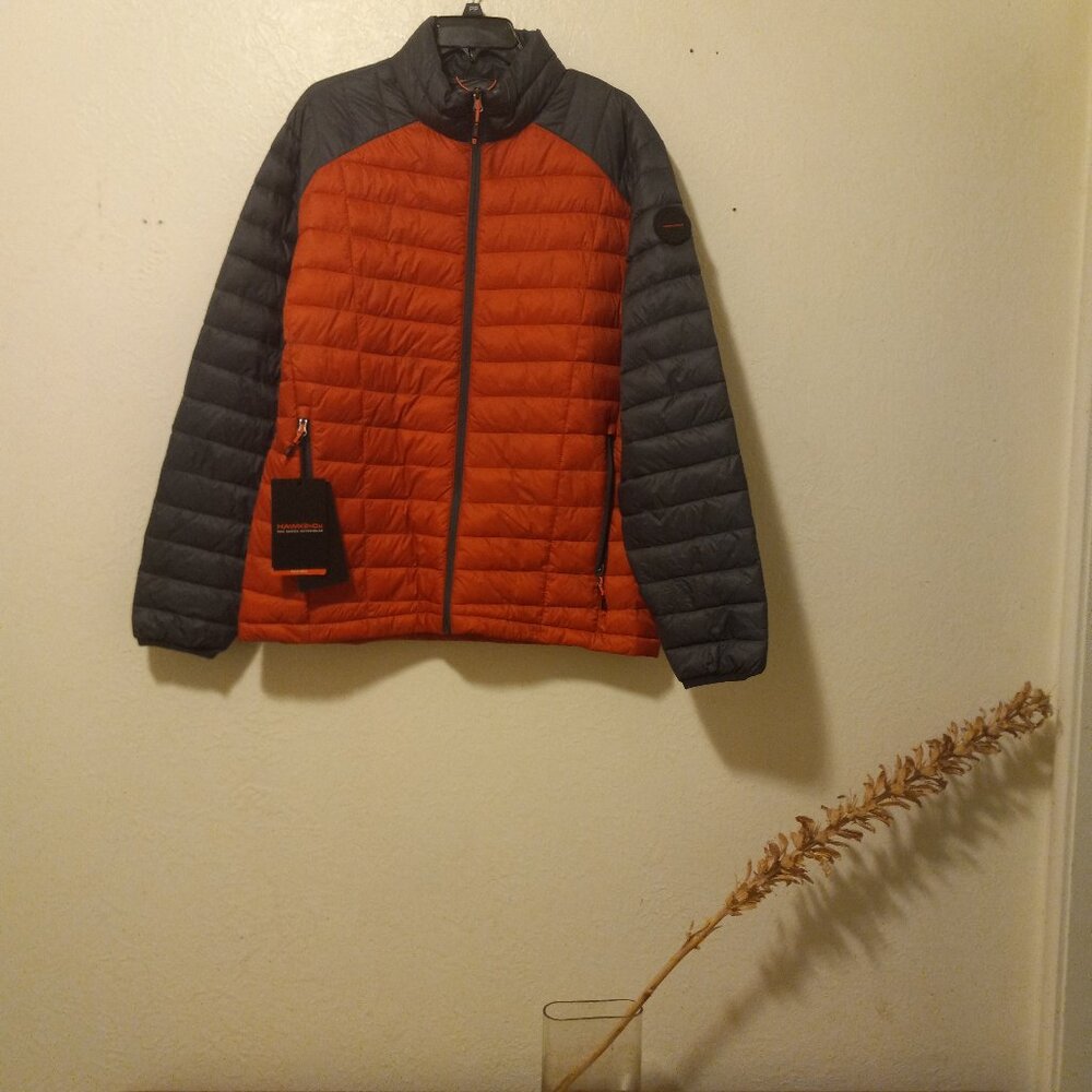 NWT Hawke & Co Orange Down Alternative Puffer Mens L Fall Winter Capsule Gifts